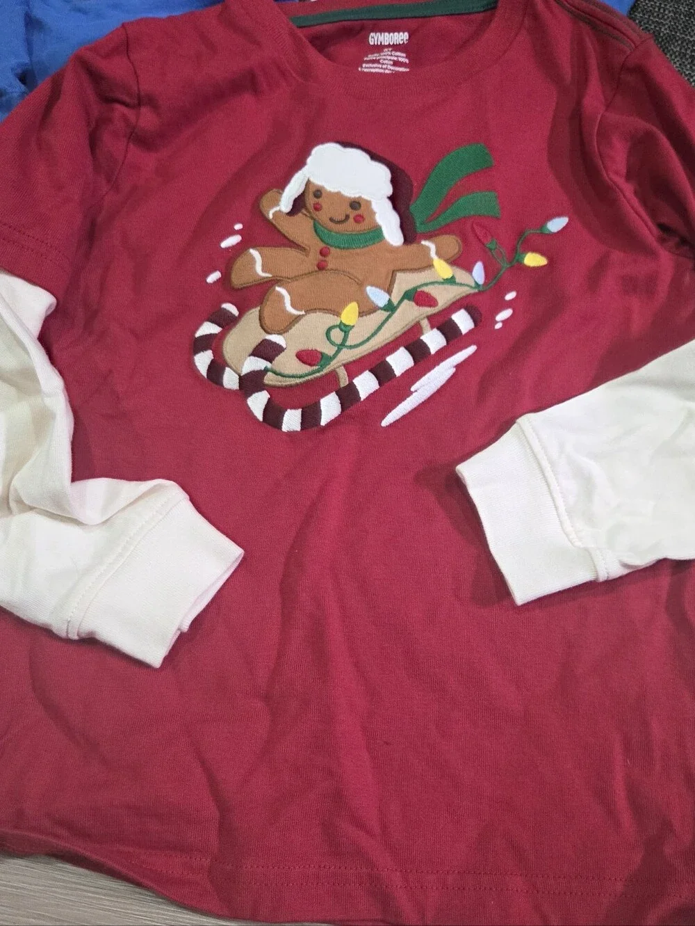 Boys Holiday Embroidered Long-Sleeve Tops
